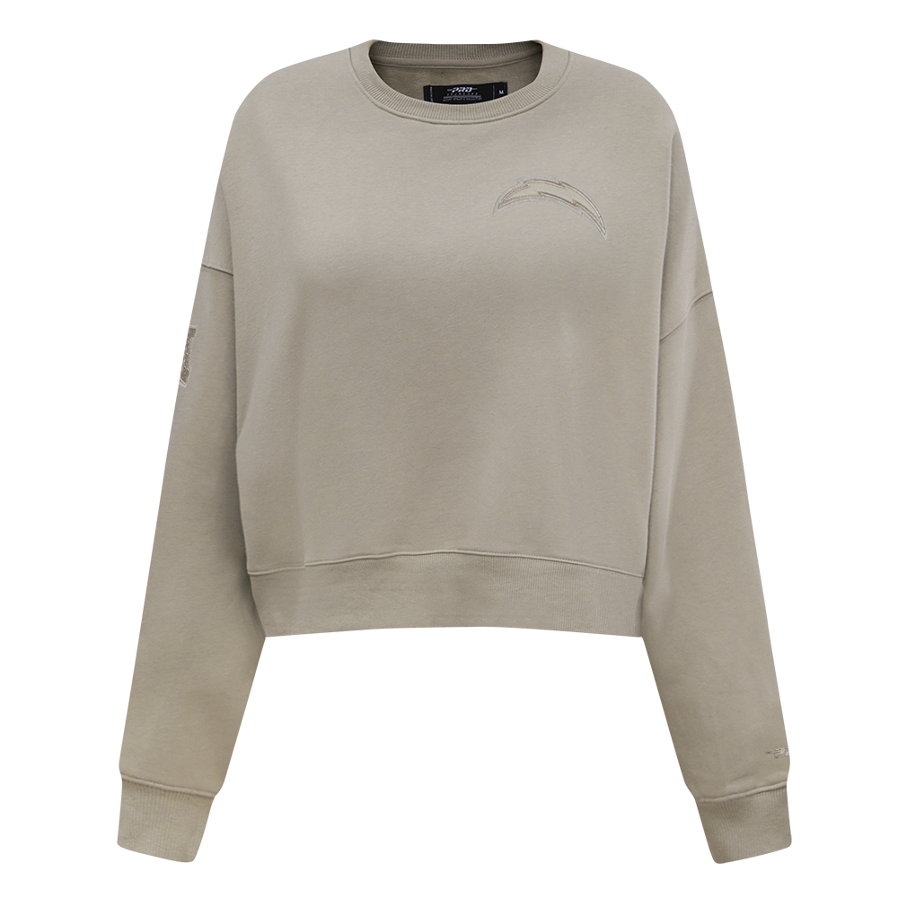 NFL LOS ANGELES CHARGERS NEUTRAL WOMEN'S FLEECE CREWNECK (TAUPE)