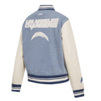 NFL LOS ANGELES CHARGERS VARSITY BLUES WOMEN'S DENIM VARSITY JACKET (DENIM/LINEN)
