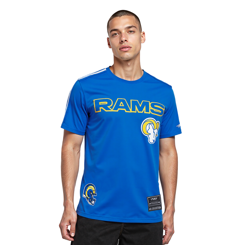 NFL LOS ANGELES RAMS CLASSIC MESH MEN'S SJ STRIPED TEE (ROYAL BLUE)