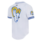 NFL LOS ANGELES RAMS CLASSIC MESH BUTTON DOWN SHIRT (WHITE/ROYAL BLUE)