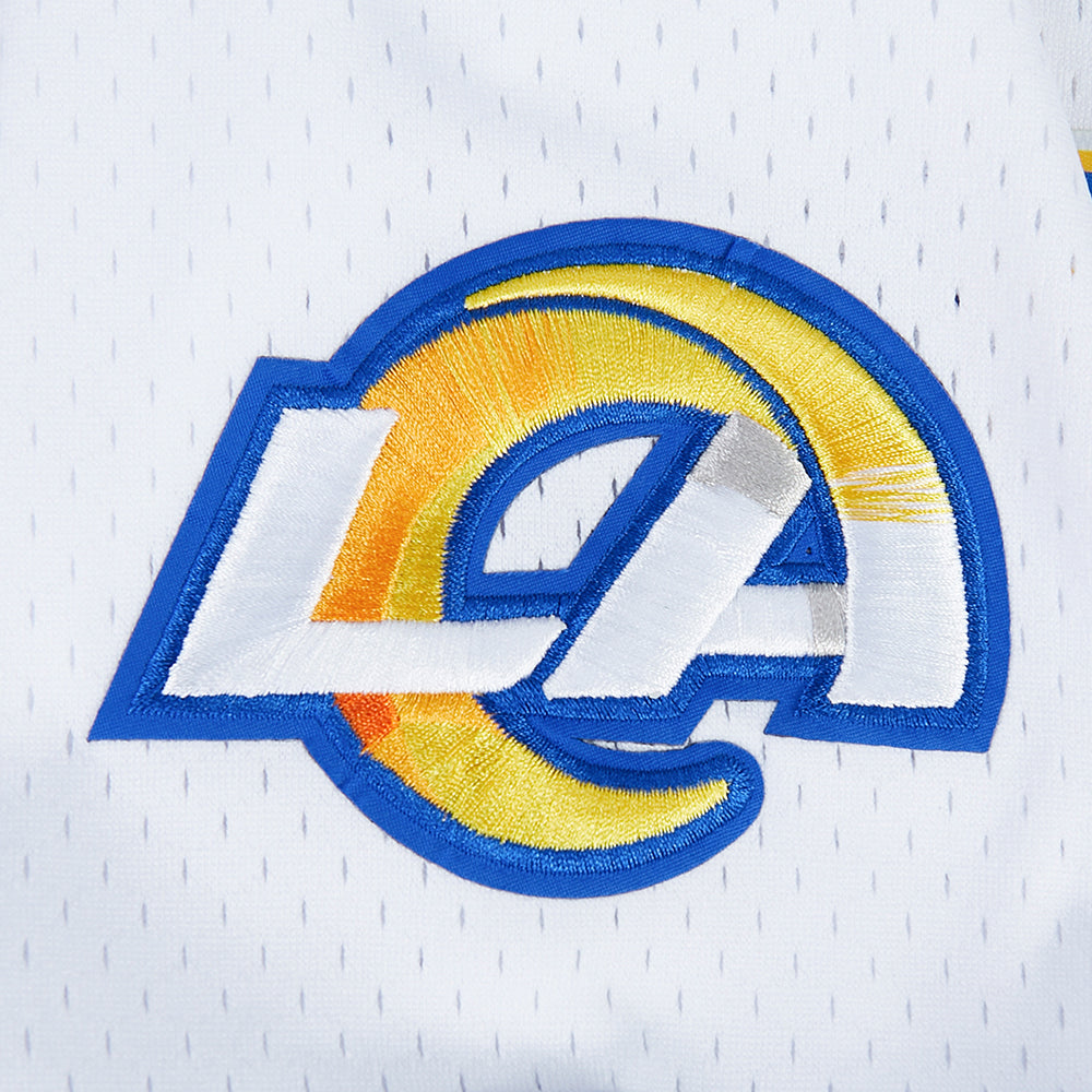 NFL LOS ANGELES RAMS CLASSIC MESH BUTTON DOWN SHIRT (WHITE/ROYAL BLUE)