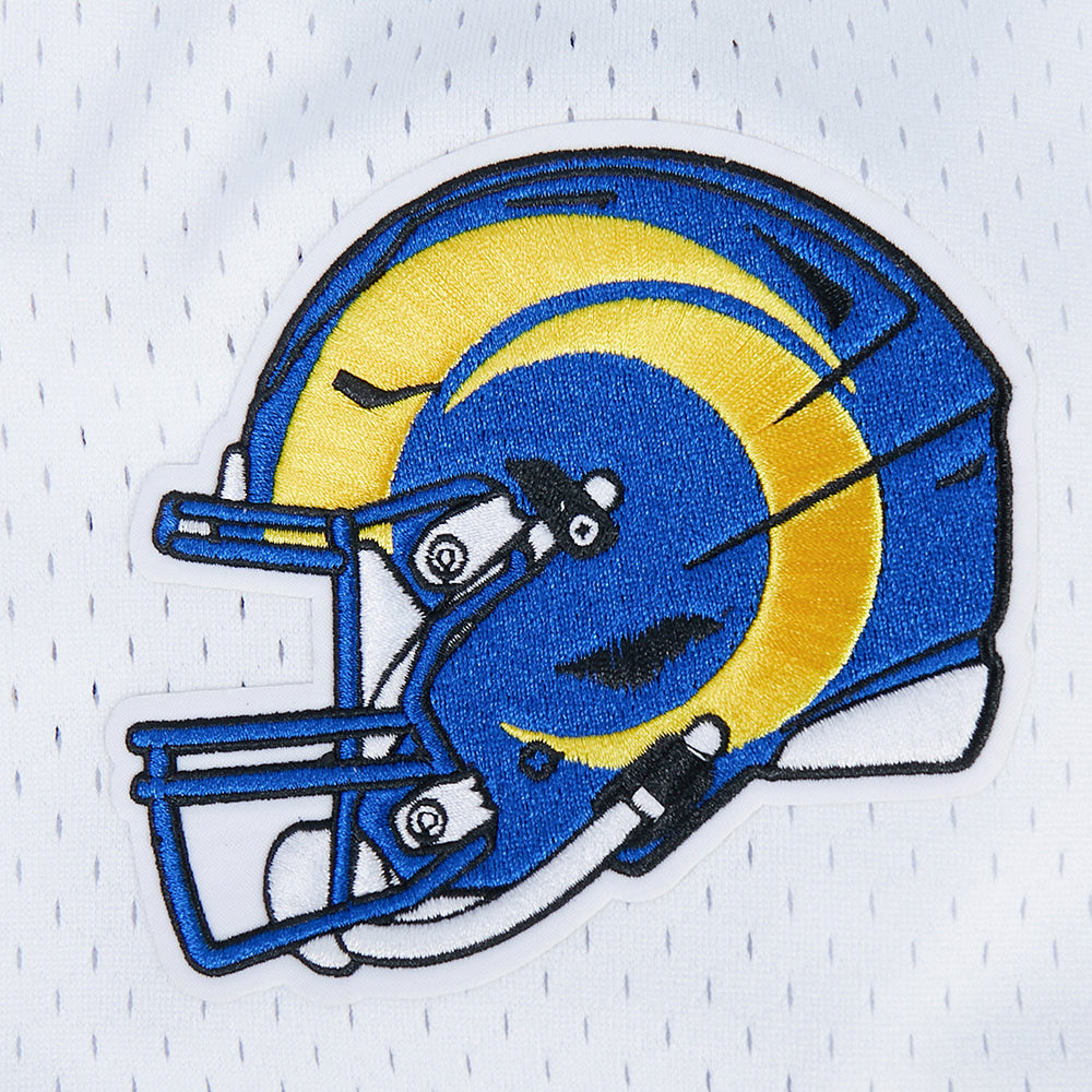 NFL LOS ANGELES RAMS CLASSIC MESH BUTTON DOWN SHIRT (WHITE/ROYAL BLUE)