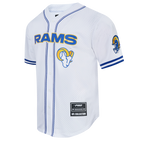 NFL LOS ANGELES RAMS CLASSIC MESH BUTTON DOWN SHIRT (WHITE/ROYAL BLUE)