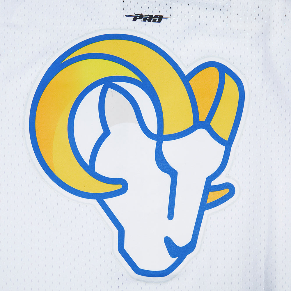 NFL LOS ANGELES RAMS CLASSIC MESH BUTTON DOWN SHIRT (WHITE/ROYAL BLUE)
