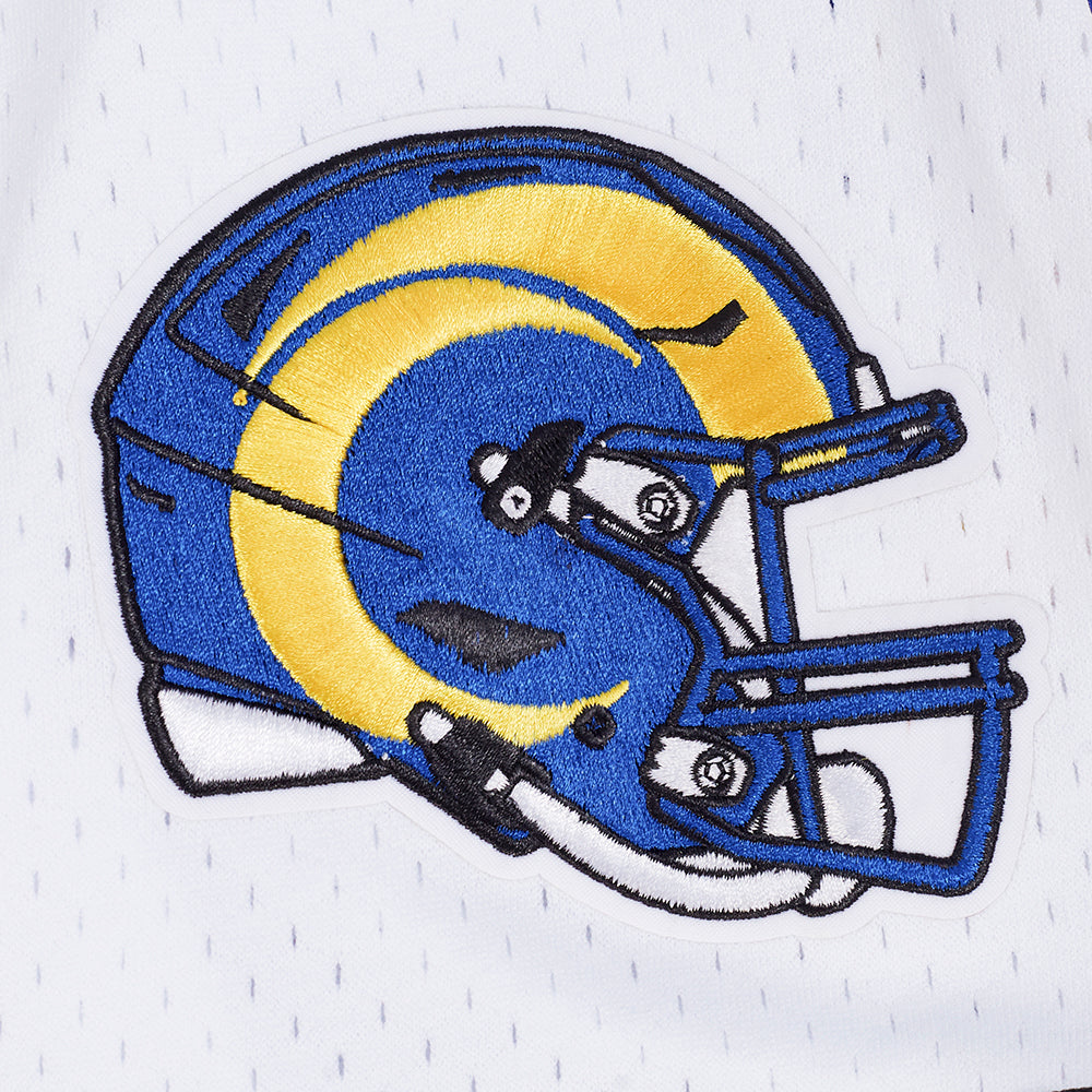 NFL LOS ANGELES RAMS SCRIPT TAIL MEN'S MESH BUTTON DOWN SHIRT (WHITE/BLACK/WHITE)