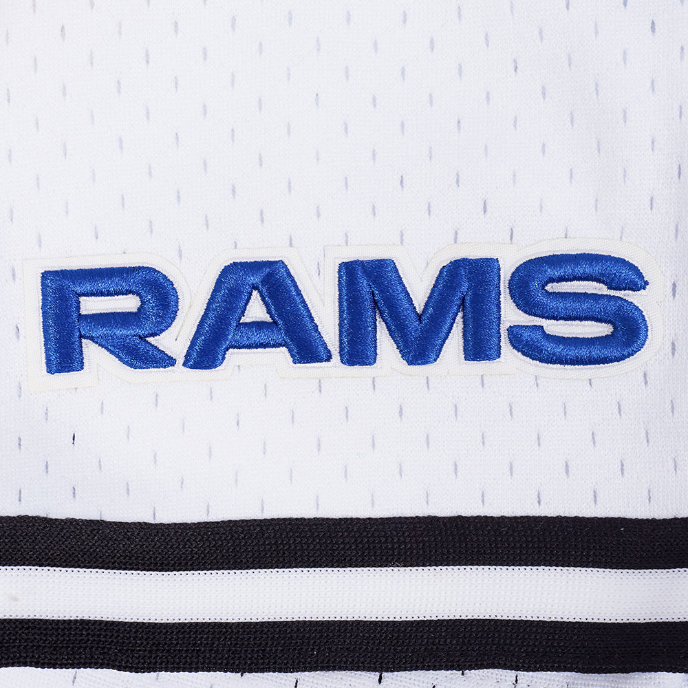 NFL LOS ANGELES RAMS SCRIPT TAIL MEN'S MESH BUTTON DOWN SHIRT (WHITE/BLACK/WHITE)