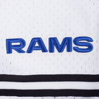 NFL LOS ANGELES RAMS SCRIPT TAIL MEN'S MESH BUTTON DOWN SHIRT (WHITE/BLACK/WHITE)