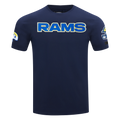 NFL LOS ANGELES RAMS CLASSIC T-SHIRT EN JERSEY SIMPLE ET CHENILLE POUR HOMME (MARINE MINUIT)