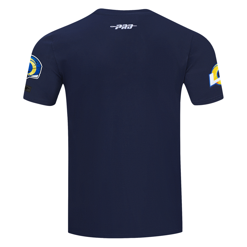 NFL LOS ANGELES RAMS CLASSIC T-SHIRT EN JERSEY SIMPLE ET CHENILLE POUR HOMME (MARINE MINUIT)