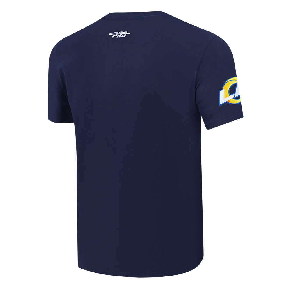 NFL LOS ANGELES RAMS CLASSIC T-SHIRT EN JERSEY SIMPLE ET CHENILLE POUR HOMME (MARINE MINUIT)