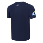 NFL LOS ANGELES RAMS CLASSIC T-SHIRT EN JERSEY SIMPLE ET CHENILLE POUR HOMME (MARINE MINUIT)