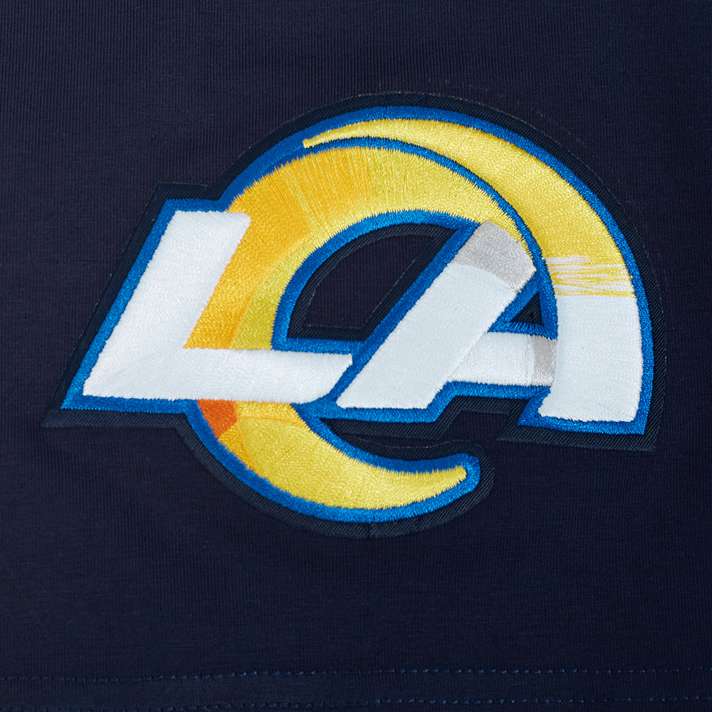 NFL LOS ANGELES RAMS CLASSIC T-SHIRT EN JERSEY SIMPLE ET CHENILLE POUR HOMME (MARINE MINUIT)