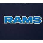 NFL LOS ANGELES RAMS CLASSIC T-SHIRT EN JERSEY SIMPLE ET CHENILLE POUR HOMME (MARINE MINUIT)