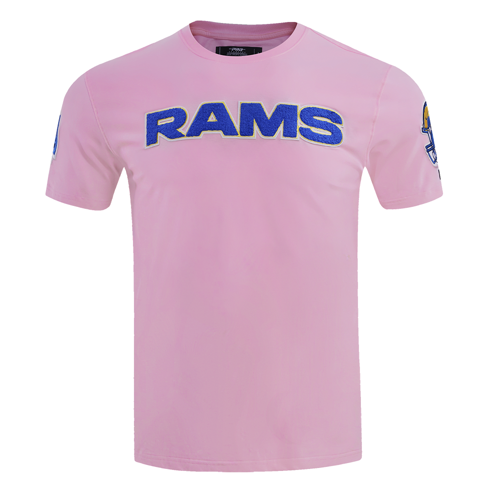 NFL LOS ANGELES RAMS CLASSIC CHENILLE SINGLE JERSEY TEE (PINK)