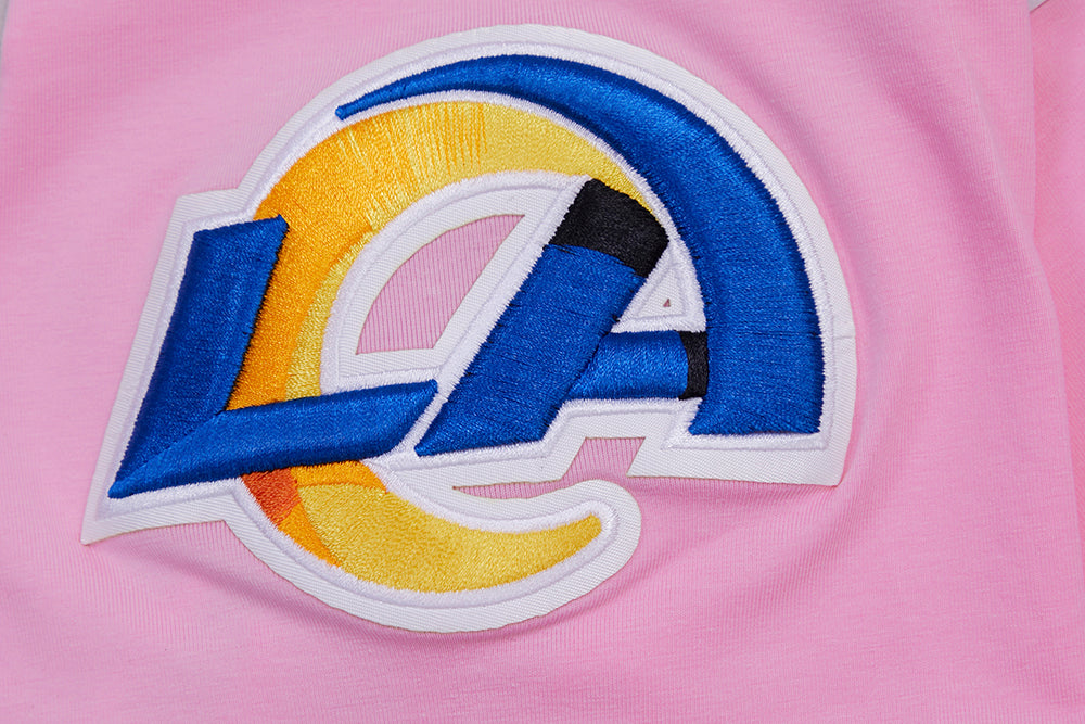 NFL LOS ANGELES RAMS CLASSIC CHENILLE SINGLE JERSEY TEE (PINK)