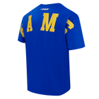 NFL LOS ANGELES RAMS WINGSPAN T-SHIRT EN JERSEY DE COTON À ÉPAULES TOMBANTES POUR HOMME (BLEU ROYAL)
