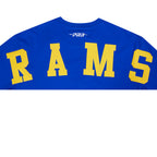 NFL LOS ANGELES RAMS WINGSPAN T-SHIRT EN JERSEY DE COTON À ÉPAULES TOMBANTES POUR HOMME (BLEU ROYAL)