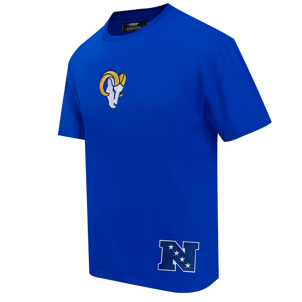 NFL LOS ANGELES RAMS WINGSPAN T-SHIRT EN JERSEY DE COTON À ÉPAULES TOMBANTES POUR HOMME (BLEU ROYAL)