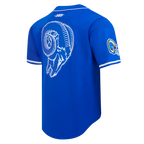 NFL LOS ANGELES RAMS ERIC DICKERSON #29 MESH CHEMISE BOUTONNÉE POUR HOMME (BLEU ROYAL)