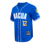 NFL LOS ANGELES RAMS PUKA NACUA #12 CLASSIC MESH PNN CHEMISE BOUTONNÉE EN FILET POUR HOMME (BLEU ROYAL)