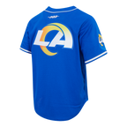 NFL LOS ANGELES RAMS PUKA NACUA #12 CLASSIC MESH PNN CHEMISE BOUTONNÉE EN FILET POUR HOMME (BLEU ROYAL)