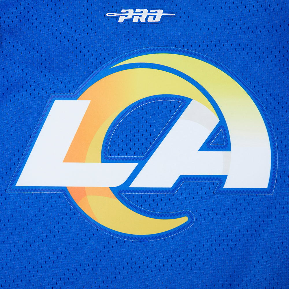 NFL LOS ANGELES RAMS PUKA NACUA #12 CLASSIC MESH PNN CHEMISE BOUTONNÉE EN FILET POUR HOMME (BLEU ROYAL)