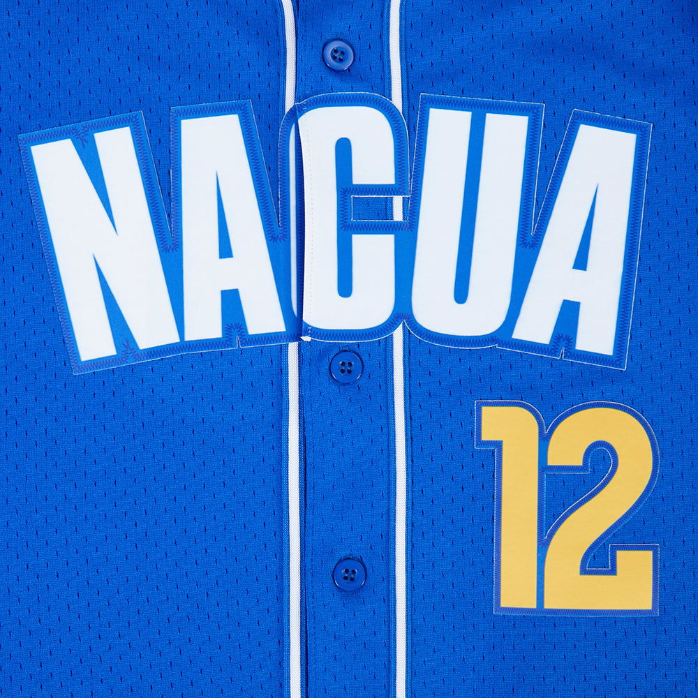 NFL LOS ANGELES RAMS PUKA NACUA #12 CLASSIC MESH PNN CHEMISE BOUTONNÉE EN FILET POUR HOMME (BLEU ROYAL)