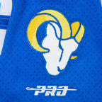 NFL LOS ANGELES RAMS PUKA NACUA #12 CLASSIC MESH PNN CHEMISE BOUTONNÉE EN FILET POUR HOMME (BLEU ROYAL)