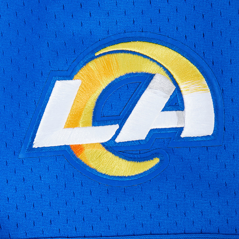 NFL LOS ANGELES RAMS PUKA NACUA #12 CLASSIC MESH PNN CHEMISE BOUTONNÉE EN FILET POUR HOMME (BLEU ROYAL)
