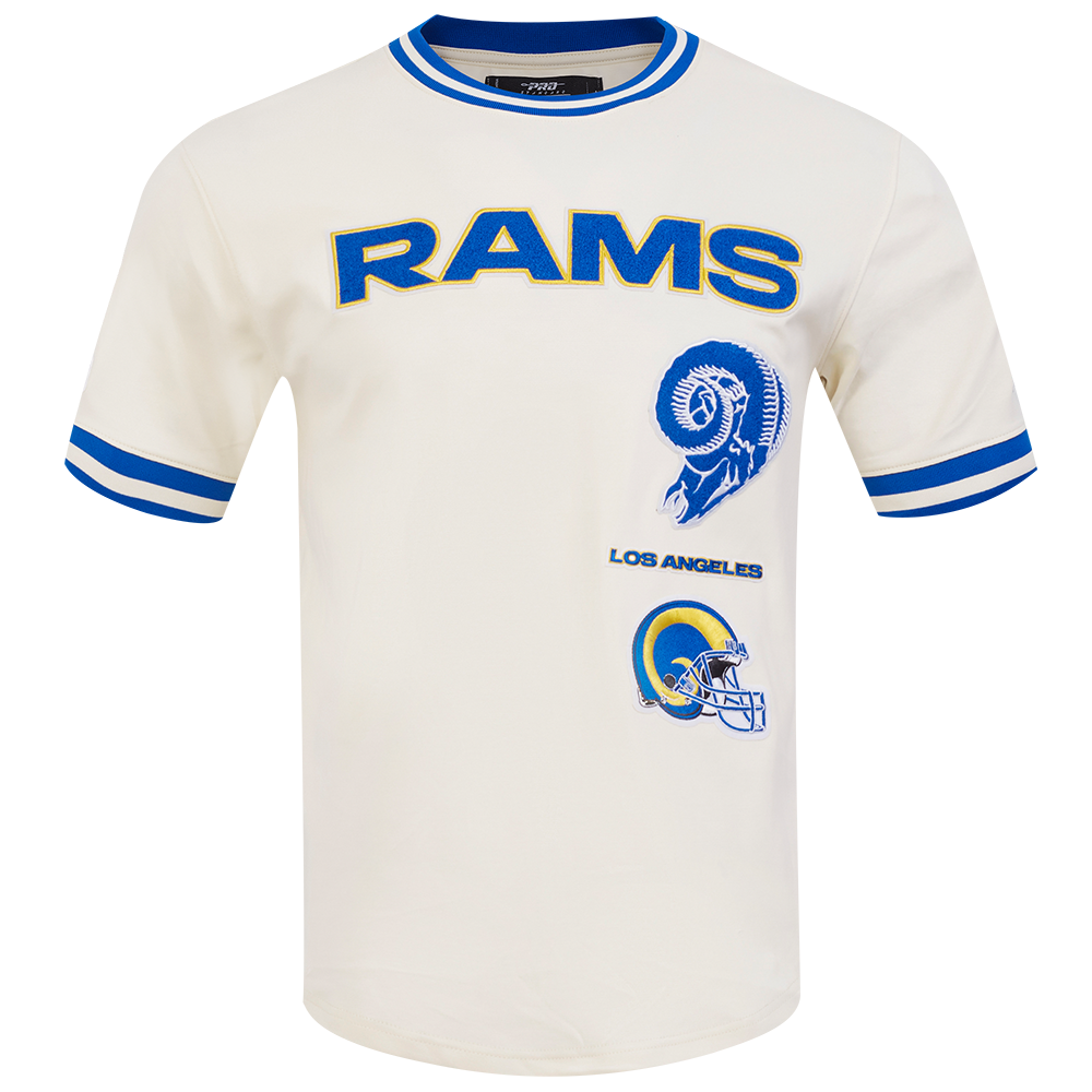 NFL LOS ANGELES RAMS RETRO CLASSIC T-SHIRT POUR HOMME (COQUILLE D'ŒUF/BLEU ROYAL)