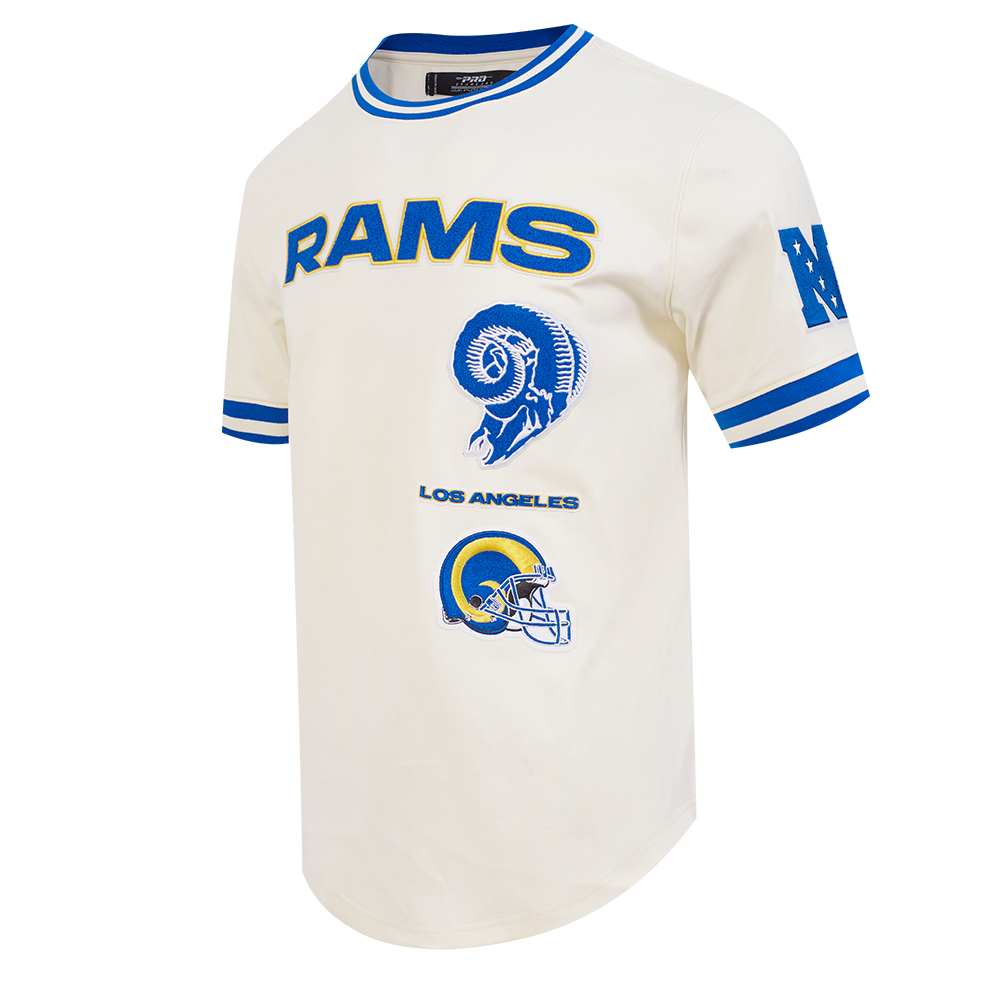 NFL LOS ANGELES RAMS RETRO CLASSIC T-SHIRT POUR HOMME (COQUILLE D'ŒUF/BLEU ROYAL)