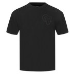NFL LOS ANGELES RAMS NEUTRAL T-SHIRT EN JERSEY DE COTON À ÉPAULES TOMBANTES POUR HOMME (NOIR)