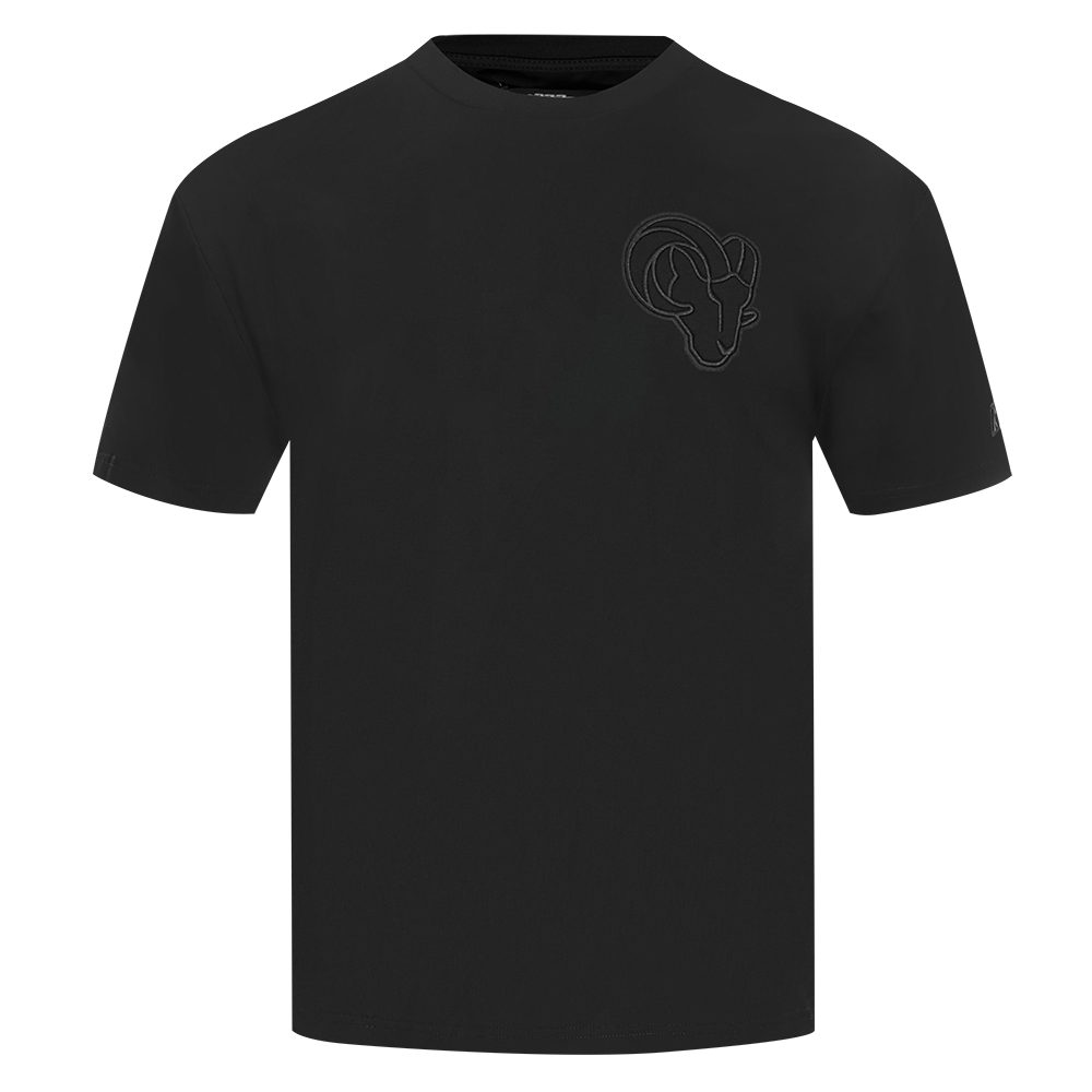 NFL LOS ANGELES RAMS NEUTRAL T-SHIRT EN JERSEY DE COTON À ÉPAULES TOMBANTES POUR HOMME (NOIR)