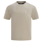 NFL LOS ANGELES RAMS NEUTRAL MEN'S COTTON JERSEY DROP SHOULDER TEE (TAUPE)