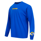 NFL LOS ANGELES RAMS WINGSPAN MEN'S DROP SHOULDER LS TEE (ROYAL BLUE)