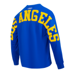 NFL LOS ANGELES RAMS WINGSPAN MEN'S DROP SHOULDER LS TEE (ROYAL BLUE)