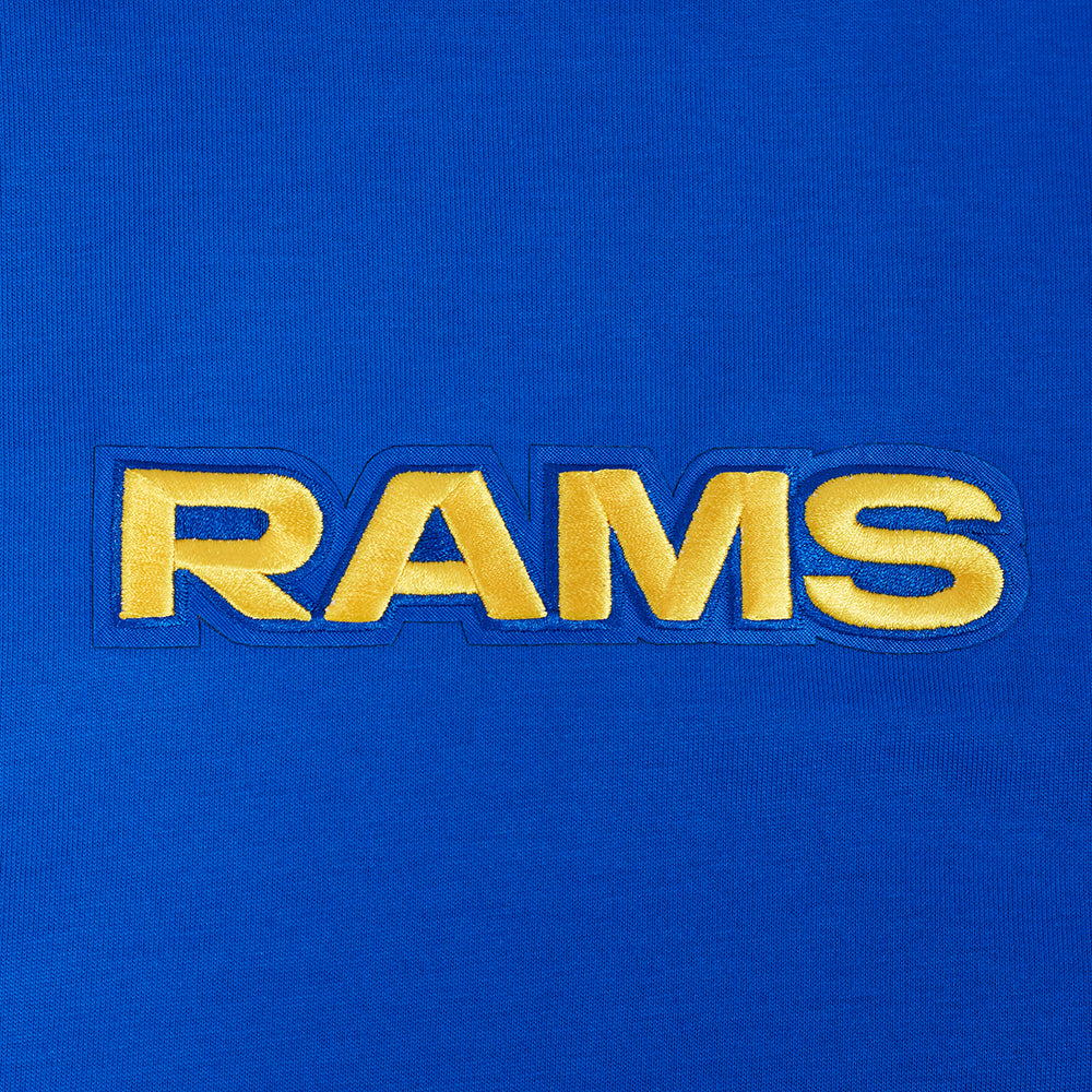 NFL LOS ANGELES RAMS WINGSPAN MEN'S DROP SHOULDER LS TEE (ROYAL BLUE)