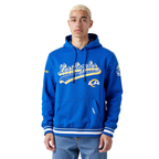 NFL LOS ANGELES RAMS SCRIPT TAIL MEN'S RIB FLC PO HOODIE (ROYAL BLUE)