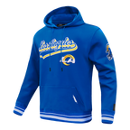 NFL LOS ANGELES RAMS SCRIPT TAIL MEN'S RIB FLC PO HOODIE (ROYAL BLUE)