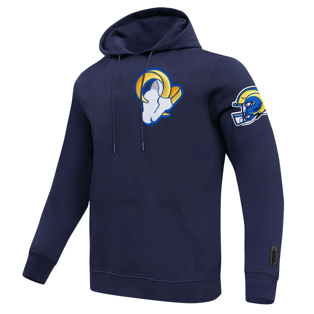 NFL LOS ANGELES RAMS CLASSIC MEN'S CHENILLE DK PO HOODIE (MIDNIGHT NAVY)