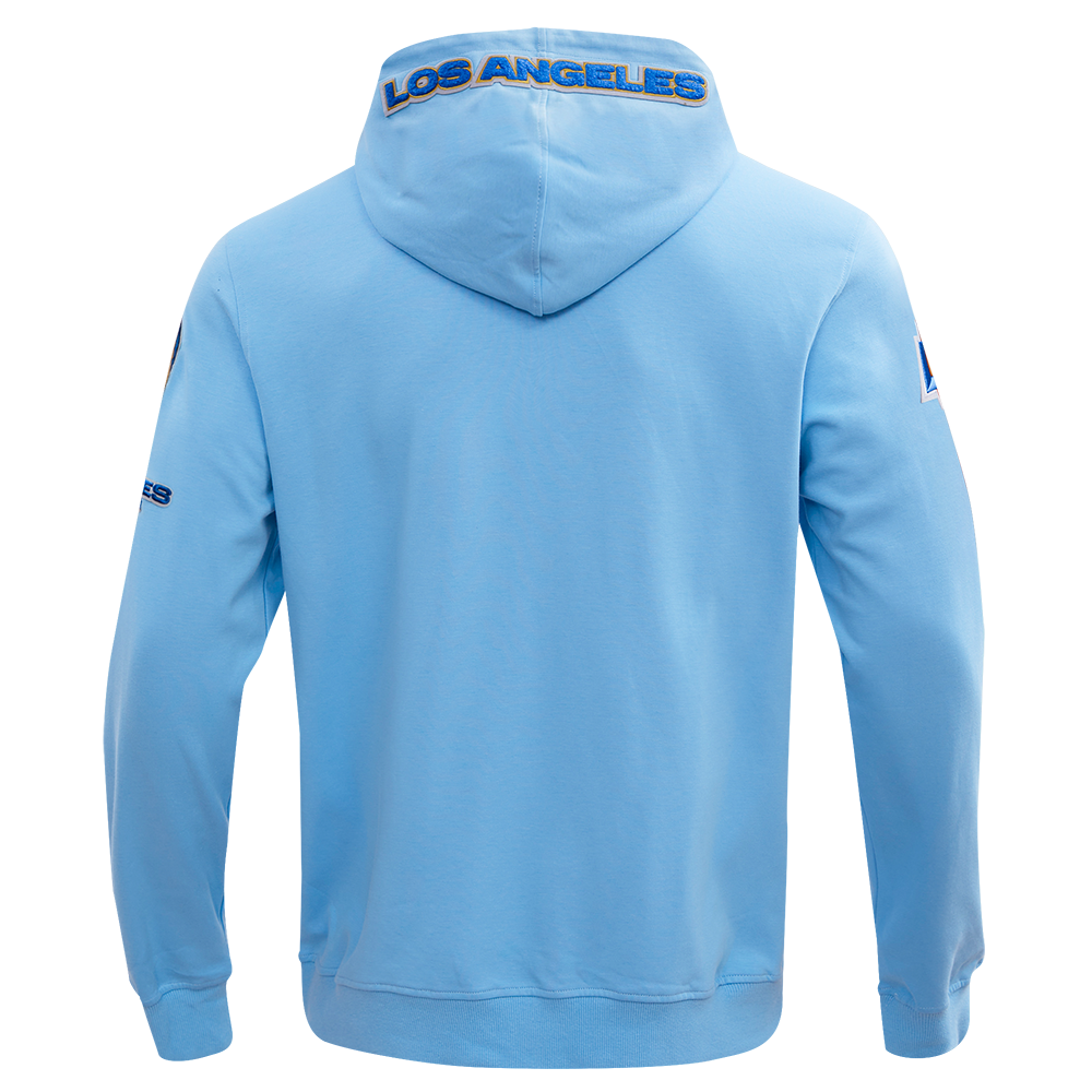 NFL LOS ANGELES RAMS CLASSIC CHENILLE DOUBLE KNIT FULL ZIP HOODIE (UNIVERSITY BLUE)