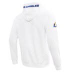 NFL LOS ANGELES RAMS CLASSIC CHENILLE CHANDAIL À CAPUCHON EN MAILLE DOUBLE À GLISSIÈRE (BLANC)