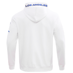 NFL LOS ANGELES RAMS CLASSIC CHENILLE CHANDAIL À CAPUCHON EN MAILLE DOUBLE À GLISSIÈRE (BLANC)
