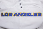 NFL LOS ANGELES RAMS CLASSIC CHENILLE CHANDAIL À CAPUCHON EN MAILLE DOUBLE À GLISSIÈRE (BLANC)