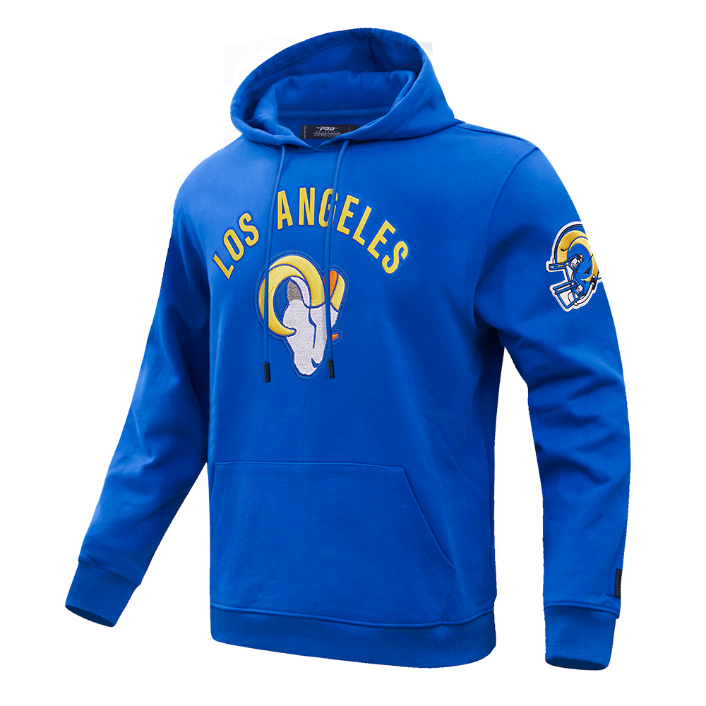 NFL LOS ANGELES RAMS CLASSIC BRISTLE MEN'S PULLOVER HOODIE (ROYAL BLUE)