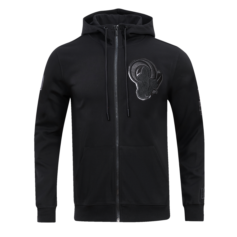 NFL LOS ANGELES RAMS TRIPLE BLACK CHANDAIL À CAPUCHON À GLISSIÈRE (TRIPLE NOIR)