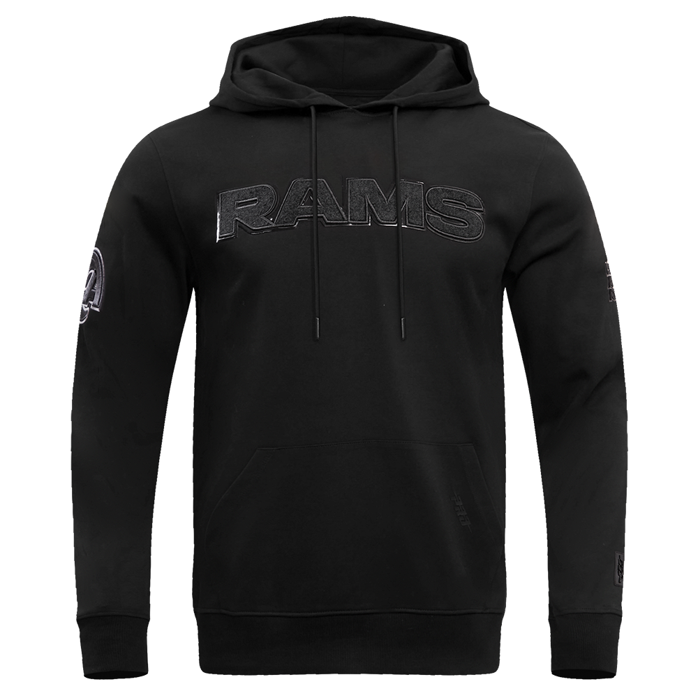 NFL LOS ANGELES RAMS TRIPLE BLACK MEN'S PULLOVER HOODIE (TRIPLE BLACK)