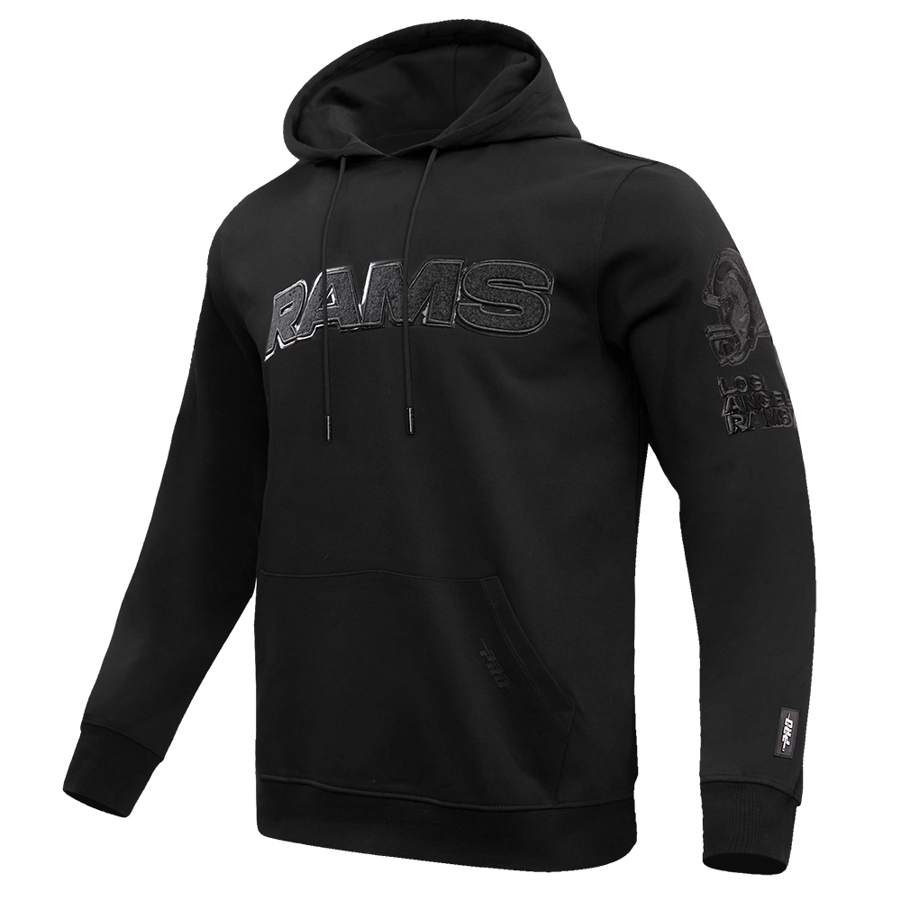 NFL LOS ANGELES RAMS TRIPLE BLACK MEN'S PULLOVER HOODIE (TRIPLE BLACK)