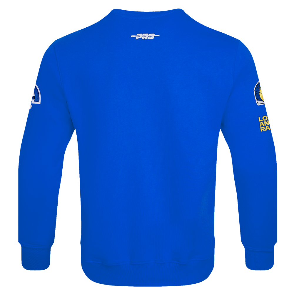 NFL LOS ANGELES RAMS OLD ENGLISH MEN'S CREWNECK (ROYAL BLUE)