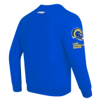 NFL LOS ANGELES RAMS OLD ENGLISH MEN'S CREWNECK (ROYAL BLUE)